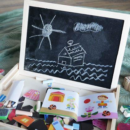 Kép valamiből Fából készült mágnestábla - figurákkal