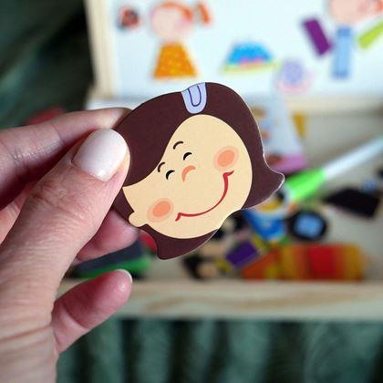 Kép valamiből Fából készült mágnestábla - figurákkal