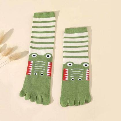 Kép valamiből Gyerek lábujjas zokni - méret: 15-19 cm - krokodil