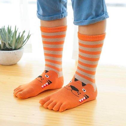 Kép valamiből Gyerek lábujjas zokni - méret: 15-19 cm - tigriske