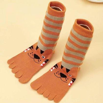 Kép valamiből Gyerek lábujjas zokni - méret: 15-19 cm - tigriske
