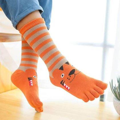 Kép valamiből Gyerek lábujjas zokni - méret: 15-19 cm - tigriske