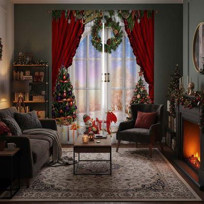 Kép valamiből Karácsonyi függönyök 2 db 130x210 cm