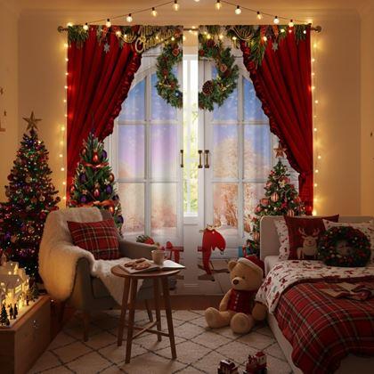 Kép valamiből Karácsonyi függönyök 2 db 130x210 cm