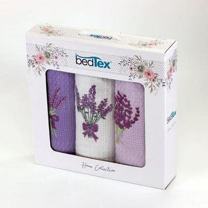 Kép valamiből Ajándékcsomag gofri törölközőkből 3 db - levendula