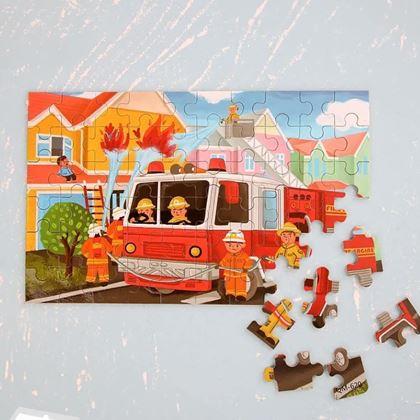 Kép valamiből Gyermek puzzle dobozban  -  tűzoltók