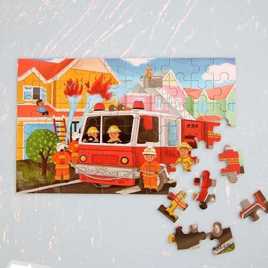 Kép valamiből Gyermek puzzle dobozban  -  tűzoltók