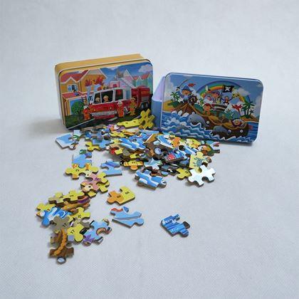 Kép valamiből Gyermek puzzle dobozban  -  tűzoltók