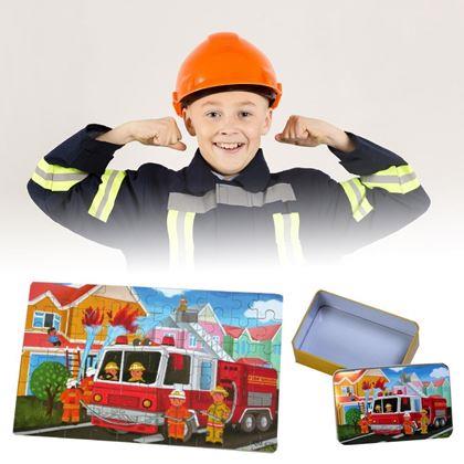 Kép valamiből Gyermek puzzle dobozban  -  tűzoltók