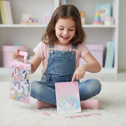 Kép valamiből Egy szett iskolai eszköz gyerekeknek - egyszarvú