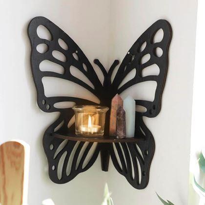 Kép valamiből Fa sarokpolc pillangó  -  fekete