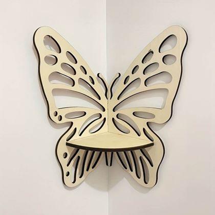 Kép valamiből Fa sarokpolc pillangó  -  natúr
