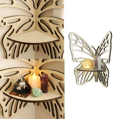 Kép valamiből Fa sarokpolc pillangó  -  natúr