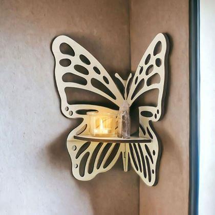 Kép valamiből Fa sarokpolc pillangó  -  natúr