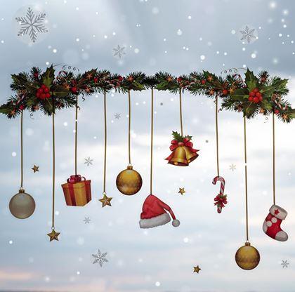 Kép valamiből Karácsonyi ablakmatricák - girland