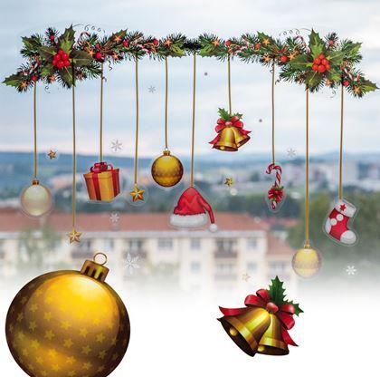 Kép valamiből Karácsonyi ablakmatricák - girland