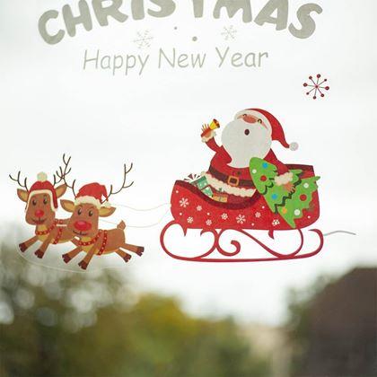 Kép valamiből Vánoční nálepky na okno - Santa Claus