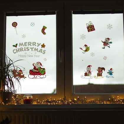 Kép valamiből Vánoční nálepky na okno - Santa Claus