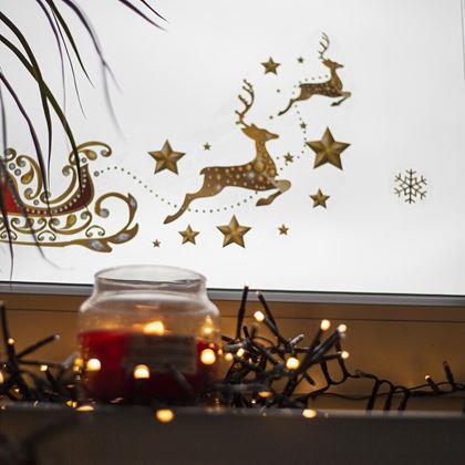 Kép valamiből Karácsonyi ablakmatricák - arany díszek