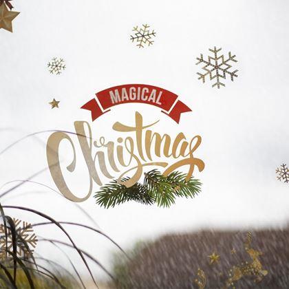 Kép valamiből Karácsonyi ablakmatricák - arany díszek