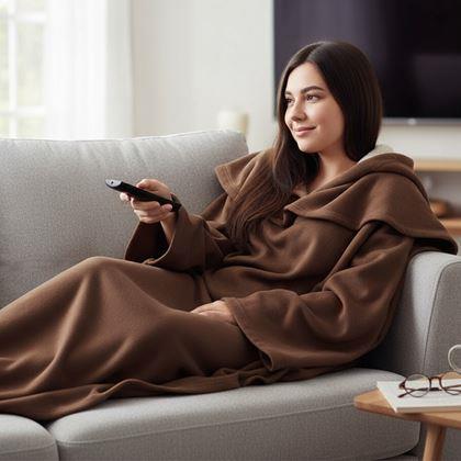 Kép valamiből Televíziós takaró ujjakkal -  barna