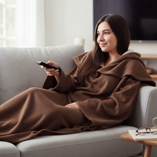 Kép valamiből Televíziós takaró ujjakkal -  barna