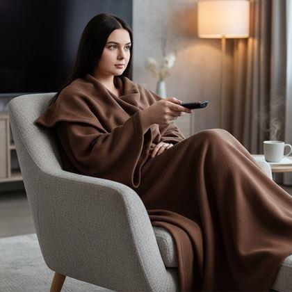 Kép valamiből Televíziós takaró ujjakkal -  barna