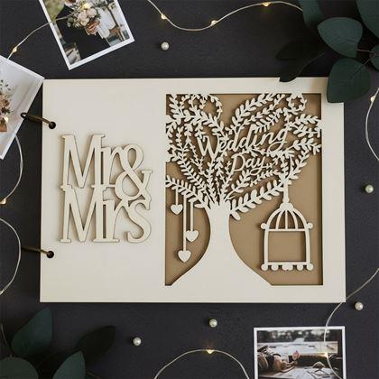 Kép valamiből Fa könyv az esküvői vendégek számára