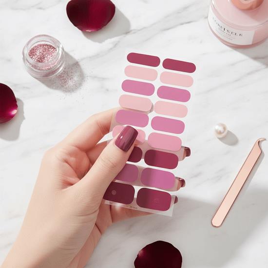 Kép valamiből Körömmatricák  - sötét rózsaszín keverék