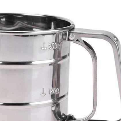 Kép valamiből Rozsdamentes acél konyhai szűrő mérőpohárral