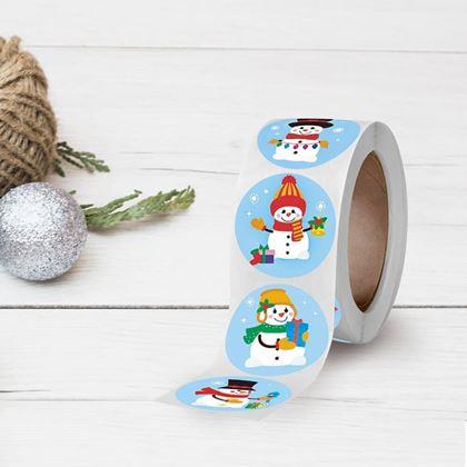 Kép valamiből Karácsonyi matricák 500 db  -  vidám hóemberek