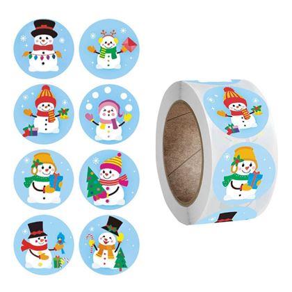 Kép valamiből Karácsonyi matricák 500 db  -  vidám hóemberek