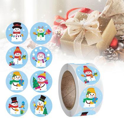 Kép valamiből Karácsonyi matricák 500 db  -  vidám hóemberek