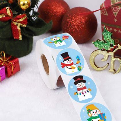 Kép valamiből Karácsonyi matricák 500 db  -  vidám hóemberek