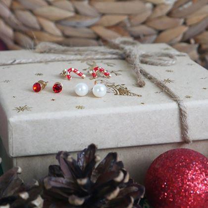 Kép valamiből Karácsonyi fülbevaló 6 pár  -  zöld szett