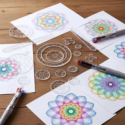 Kép valamiből Rajzsablon készlet - spirográf