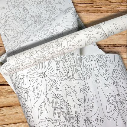 Kép valamiből 10 m-es tekercses színező -  dzsungel