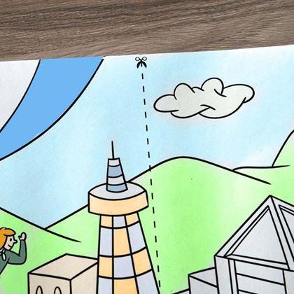 Kép valamiből 10 m-es tekercses színező -  város