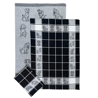 Kép 3 darabos pamut konyharuha szett – kutyusok