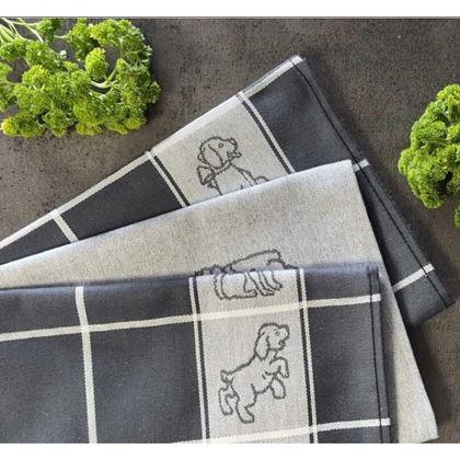 Kép valamiből 3 darabos pamut konyharuha szett – kutyusok