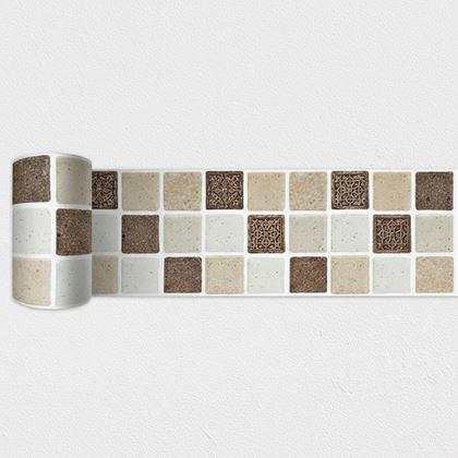 Kép valamiből Öntapadós mozaik szegély - barna keverék