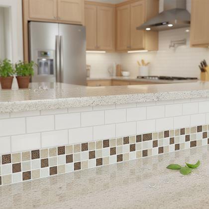 Kép valamiből Öntapadós mozaik szegély - barna keverék