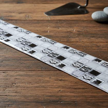 Kép valamiből Öntapadós mozaik szegély - szürke keverék