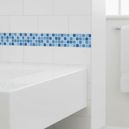 Kép valamiből Öntapadós mozaik szegély - kék mix