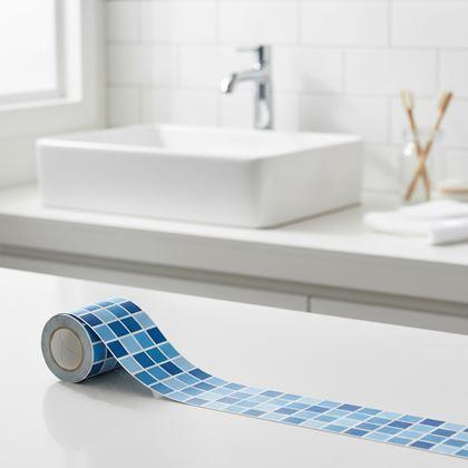 Kép valamiből Öntapadós mozaik szegély - kék mix