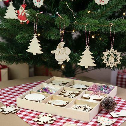 Kép valamiből Fa Karácsonyi Díszek - 32 darab kiszínezéshez