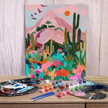 Kép valamiből Ajándékkészlet festéshez - vászon 50x40 cm, festékkészlet és ecsetek