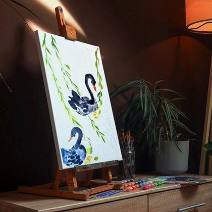 Kép valamiből Ajándékkészlet festéshez - vászon 50x40 cm, festékkészlet és ecsetek