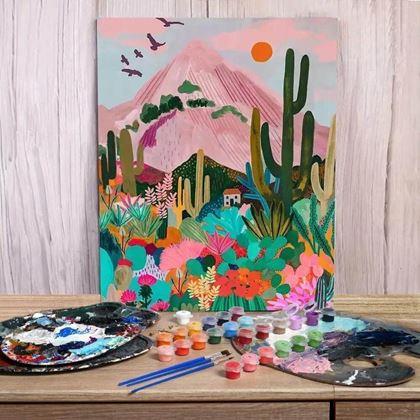 Kép valamiből Ajándékkészlet festéshez - vászon 50x40 cm, festékkészlet és ecsetek