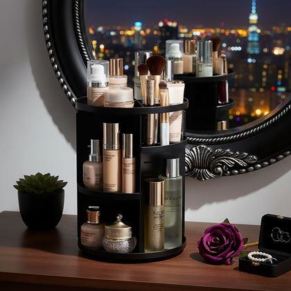 Kép valamiből Forgatható kozmetikai tároló  -   fekete